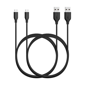 Micro USB ケーブル 急速充電・高速データ転送対応Galaxy Xperia Android各種 その他USB機器対応 (1.8m ブラック×2) 2本セット