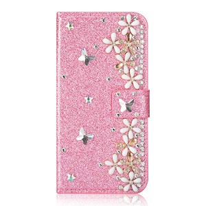 iphone 7 / iphone 8 ケース 手帳型 おしゃれ お花 蝶々 デザイン かわいい きらきら デコ 女子 女性向け きれい 優雅 カバー 横