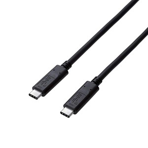 USB C ケーブル C-C 0.5m USB3.1Gen2 認証品 PD対応 5A出力 ブラック USB3-CC5P05NBK ...エレコム