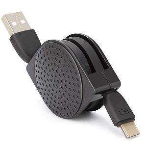 伸縮 USB Type-Cケーブル 巻き取り式 急速充電& 高速データ転送用　USB 2.0 Type C to Type A 高速データ転送 ケーブル 伸縮収納...