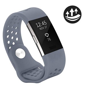 バンド for Fitbit Charge2 柔らかいシリコン フィットビットチャージ2対応 交換ベルト 快適で柔軟なスポーツ仕様 調整可能の通 ...