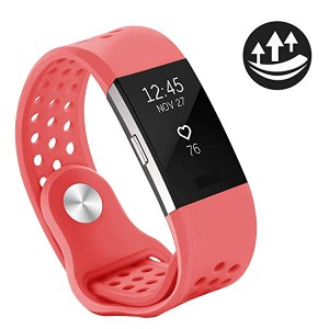 バンド for Fitbit Charge2 柔らかいシリコン フィットビットチャージ2対応 交換ベルト 快適で柔軟なスポーツ仕様 調整可能の通 ...