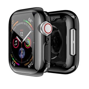 Apple Watch 対応 ケース TPU メッキ加工 耐衝撃性 超薄 フルカバー Apple Watch Series 4 40mm 対応 カバー ブラック 送料無料