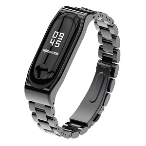 For Xiaomi Mi Band 3 高級 ステンレスチール 交換バンド 腕時計 替えストラップ シャオミ3 バンド ブレスレット ベルト (三珠, ...