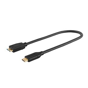 USB C to USB 3.1 GEN2 Micro-B (10G) Micro USB 3.1 Type C ケーブル ブラック 0.3m 