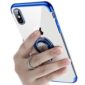 iPhone XS スマホケース iPhone X スマホケース リング付き 透明 TPU マグネット式 車載ホルダー対応 全面保護 耐衝撃 軽量 薄型 携帯カ