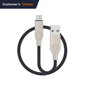 Micro USB C充電ケーブル[1m/黒]5V 最大2.4A 高耐久ナイロン編み Samsung Galaxy Note 9,8,S9,S8,S8 Plus,LG V30,V20,G6,G5,Nint...