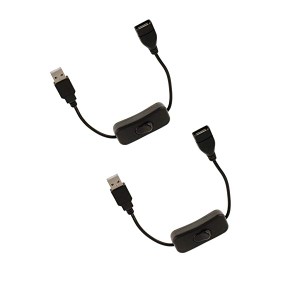 USB 電源ケーブル US B延長ケーブル 2本 オン オフスイッチ付き Arduino Raspberry Pi 3 2 B B A 対応 