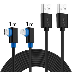 L字型 MicroUSBケーブル 1M 両面挿し 高速充電 データ転送 ケーブル Samsung Galaxy S6 S7 Edge S5 Note 4 Motorola Mot... 2本組