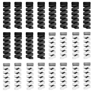 ケーブルプロテクター ケーブル収納カバー ツイスト カラー TPU素材 断線防止 折り防止 汚れ防止 耐摩耗性 DIY 2 色 24セット 3....
