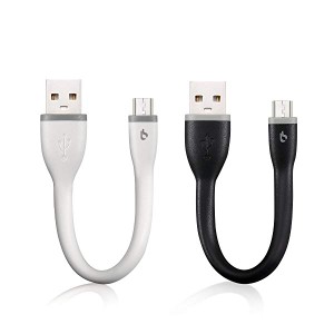 [2パックセット] 15cm 2本 Micro USB ケーブル 2.0A アンドロイド充電 短い マイクロusbケーブル データ転送 Sony Samsung 富士通 Moto