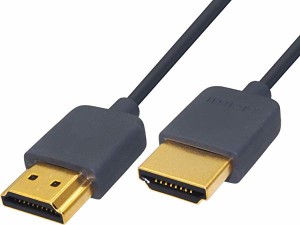 HDMIケーブル HDMI2.0 スリムタイプ HDCP対応 グレー 1.5m 送料無料