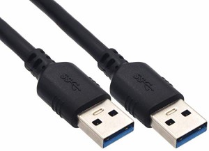 USBケーブル オスオス USB-A - USB-A 最大5Gbps USB3.0 60cm ブラック 送料無料