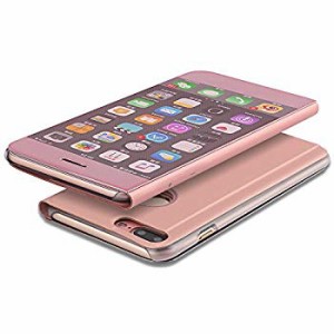 iPhone 7 Plus iPhone 8 Plus 手帳型 ミラー 面白い PUレザー 携帯ケース、キラキラ 財布型 全面保護 qi 充電 ワイヤレ...