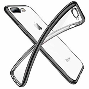 iPhone8Plus ケース iPhone7Plus ケースクリア 透明 tpu シリコン メッキ加工 スリム 薄型 5.5インチ スマホケース 耐衝撃 黄変 ...