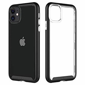 iPhone11 ケース、クリアTPU+PC 2重保護  衝撃吸収  全面保護  背面 クリア  iPhone11 (マットブラック）専用 