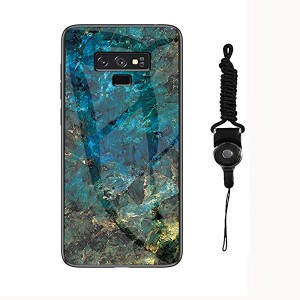 Galaxy note9 大理石柄ケース マーブル marble ソフト TPU + ガラス 光沢デザイン ストラップホール付き ストラップ付き 耐衝撃 