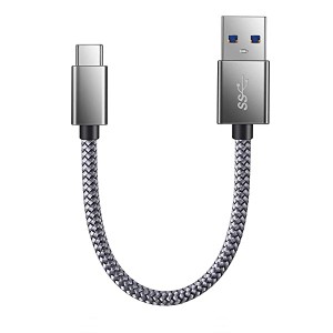 USB Type C ケーブル [0.2m/グレー/]USB C機器対応 USB 高耐久ナイロン編み タイプ C ケーブル 高速データ転送 Sony Xperia XZ/X...