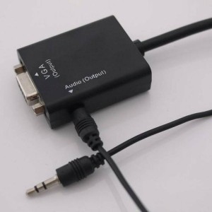 HDMI to VGA (D-SUB) 変換 アダプター (音声出力 3.5mm ケーブル 付) MB1412