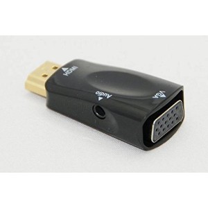HDMI to VGA アダプタ adapter HDMI信号ををVGA出力信号に変換するアダプター音声出力付 アダプター型