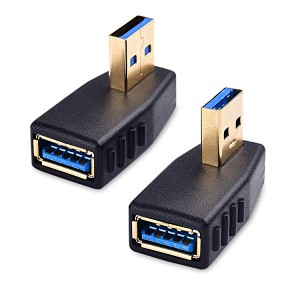 USB 3.0アダプタ L字型 USB L字 USB L型 タイプA オス メス 左向きと右向き 直角90度 方向変換 超高速 5Gbps対応 2個セット