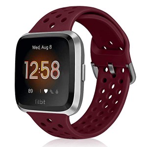 Fitbit Versa/Versa 2/Lite/SE バンド/ベルト交換用バンド 柔らかいシリコンバンド 調整可能 多色選択 スポーツ 交換ベルド (ク ...