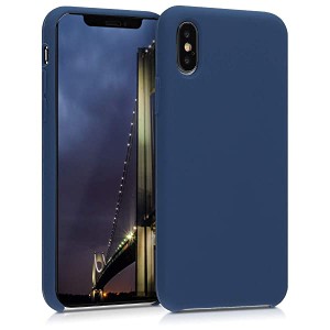 iPhone XS スマホケース ケース TPU ゴムコーティング スマホカバー 携帯 マット 保護ケース マリンブルー 送料無料