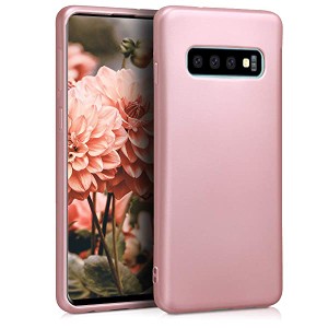 Galaxy S10 スマホケース TPU スマホカバー シンプル 携帯 耐衝撃 保護スマホケース メタリックピンクゴールド 送料無料