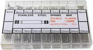 パーツ 時計 ベルト コマばね棒 バネ棒 18サイズ 8mm-25mm 各約15本[HS107] 