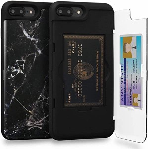 iPhone8 Plus ケース パターン カード 収納背面 3枚 IC Suica カード入れ カバ― ミラー付き (アイフォン8Plus / アイフォン7Plu...