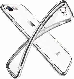 iPhone SE ケース 第2世代 iPhone8 ケース iPhone7 ケース2020年新型 クリア 透明 tpu シリコン メッキ加工 スリム 薄型 4.7イン...