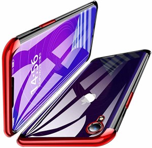 iPhone XR 専用 ケース クリア透明 TPU 全面保護 防塵 最軽量 耐衝撃メッキ加工 ソフトシェル Qi充電対応 スリム ソフトシェル  ...