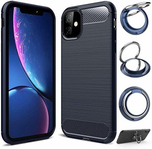 iPhone 11 iPhone XI 6.1インチ 2019 スマホケース 携帯カバー Qi充電対応 ワイヤレス充電対応 炭素繊維 TPU シ... スマホリングスタンド