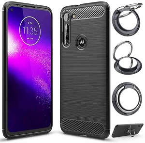 Moto g8 スマホケース 携帯カバー Qi充電対応 ワイヤレス充電対応 炭素繊維 TPU シリコン素材を使用した スマホケース スマホリングスタ