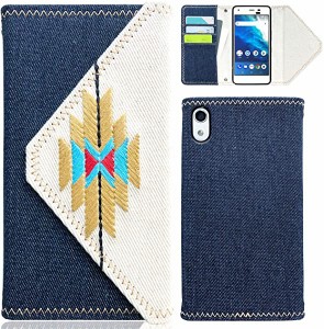 送料無料 Android One S4 J デニム×刺繍オルテガ柄手帳ケース 黒TPU 手帳ケース 手帳 手帳型 手帳カバー 手帳型ケース 手帳 ...