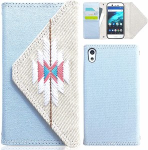 送料無料 Android One X1 デニム×刺繍オルテガ柄手帳 スマホケース 黒TPU 手帳 スマホケース 手帳 手帳型 手帳カバー 手帳型 スマホケー