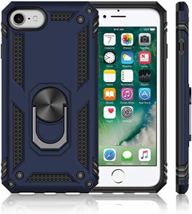 送料無料 iPhone SE ケース[第2世代 iPhone7 ケース iPhone8 ケース[2020年新型]リング 耐衝撃 頑丈 アウトドア TPU+PC スタンド機能付き
