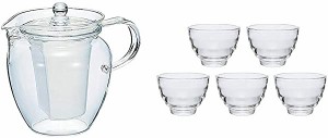 急須 茶茶 なつめ 700ml CHRN-4N & (ハリオ) 耐熱 湯呑み 5客セット 170ml HU-3012 セット買い  HARIO(ハリオ)