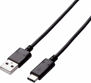 送料無料 USBケーブル Type C (USB A to USB C) 1.0m USB2.0認証品 3A出力 最大480Mbps ブラック U2C-AC10NBK エレコム ...