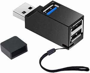 送料無料 USBハブ 3ポート USB3.0＋USB2.0コンボハブ ポート拡張 超小型 USB 3.0 ケーブル タイプA-タイプA オス-オス 金属コネクタ搭載 