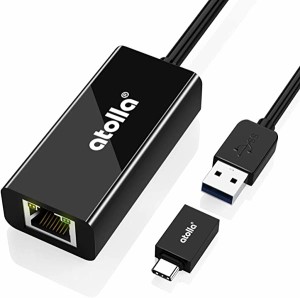 送料無料 有線LANアダプター USB3.0 中継 RJ45 USB LAN変換アダプター 1000Mbps 高速伝送 USB Type C変換アダプター付き ...