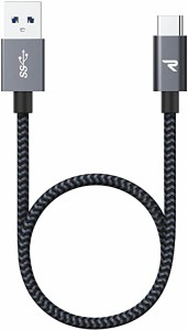 送料無料 USB Type C ケーブル 20cm 黒 急速充電 QuickCharge3.0対応 USB3.0規格 usb-c タイプc ケーブル Sony Xperia XZ XZ2iQOS(アイコ
