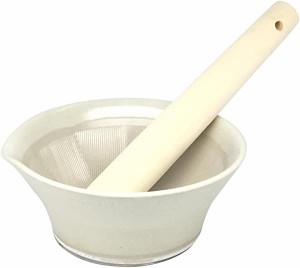 石見焼 離乳食にも使える カラーすり鉢 (すりこぎセット) 白色 041246