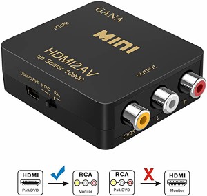 HDMI to RCA 変換コンバーター HDMI to AV コンポジット HDMIからアナログに変換アダプタ 1080P 音声出力可 USB給電 Xbox PS4 PS