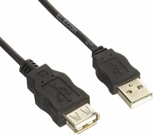 USBケーブル 延長 USB2.0 (USB A オス to USB A メス) RoHS指令準拠 3m ブラック USB-ECOEA30 送料無料