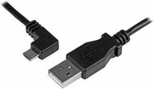 マイクロ USB充電と同期ケーブル 1メートル3フィート 左角度マイクロUSB - / M - 24分の30 AWG（usbaub1mla） - マイクロUSBへ ...