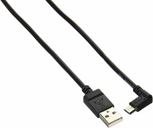 ELECOM microUSBケーブル 逆L字 2A出力 A-microB USB2.0 ブラック 1.2m TB-AMBXR2U12BK