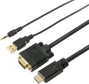 VGA→HDMI変換ケーブル 2m VGA to HDMI VGHD20-030BK