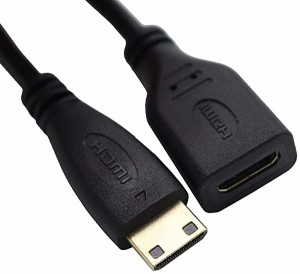 【ハイスピード 高速データ転送】 mini HDMI オス to mini HDMI メス 延長ケーブル HDMIタイプC mini オス-HDMIタイプC mini メス 24Ｋ金