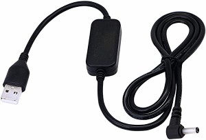 5v 12v usb 昇圧 USB (Aタイプ) オス→ DC ジャック オス Lタイプ 電源供給 ケーブル (外径3.5mm内径1.35mm)黒90cmカメラ/タブレット/ Bl